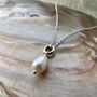 Recycled Sterling Silver And Freshwater Pearl Drop Necklace, thumbnail 7 of 9