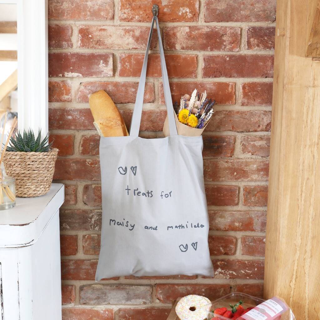 Grey 'Your Drawing' Tote Bag By Lisa Angel | notonthehighstreet.com