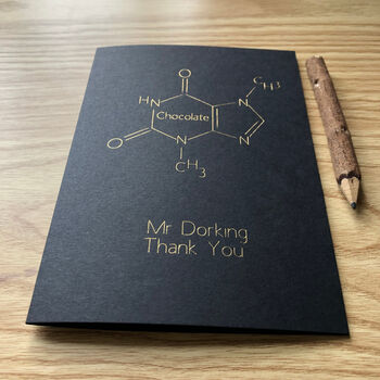Personalised Chocolate Molecule Gold Foil Card, 6 of 7