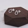 Sterling Silver Minimalist Open Droplet Stud Earrings, thumbnail 2 of 12