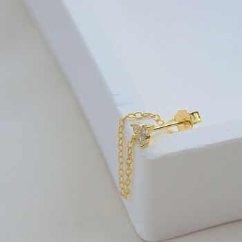 Gold Chain Earrings, Stud Earring, Free Personalisation, 6 of 7