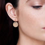 Gold Hammered Disc Earrings, thumbnail 2 of 2