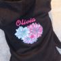Personalised Embroidered Hoodie With Flowers For Baby, thumbnail 2 of 3