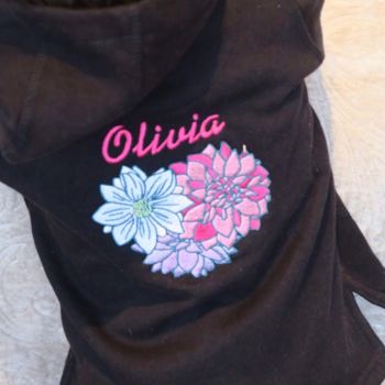 Personalised Embroidered Hoodie With Flowers For Baby, 2 of 3