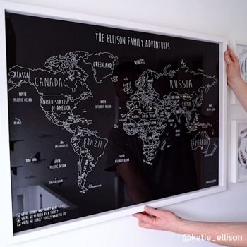 Personalised World Pin Board Map With Pins, 6 of 12