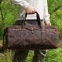 Stitched Detail Genuine Leather Holdall Vintage Look, thumbnail 1 of 9