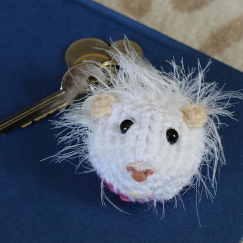 Personalised Crochet Rabbit Guinea Pig Hamster Keyring, 2 of 11