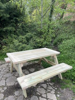 Heavy Duty Garden/Pub Picnic Table With Breadboard Ends, 5 of 7