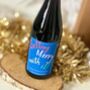 Blue Typographic Personalised Christmas Wine, thumbnail 3 of 3