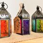 Handmade Moroccan Style Lantern Orange Blue And Purple, thumbnail 8 of 8