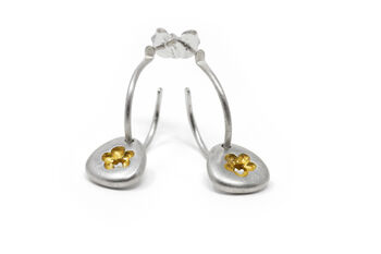 Pebble Hoop Earrings Silver, 2 of 7