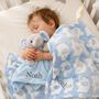 Personalised Fluffy Blue Elephant Blanket And Comforter, thumbnail 1 of 6
