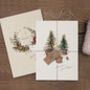 Little Tree And Wreath Christmas Card Pack, thumbnail 1 of 3