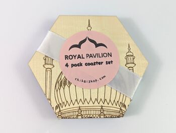 Brighton Royal Pavilion Coasters Set Of Four Maple Wood, 3 of 9