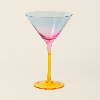 G Decor Set Of Four Martini Glasses With A Rainbow Hue, 4 of 4