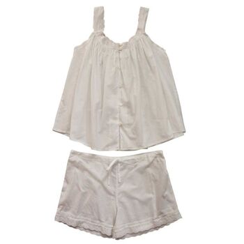 Ladies White Cotton Short Pyjama Set 'Jodie', 5 of 5