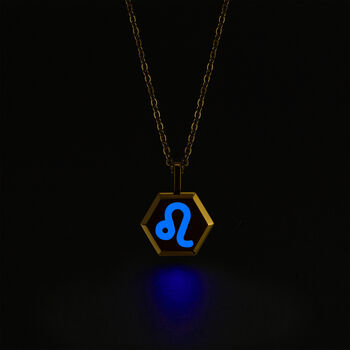 Leo Zodiac Glowing Pendant Necklace With Uv Keyring Torch, 10 of 12