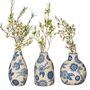 Set Of Three Blue Floral Pattern Vases, thumbnail 2 of 3