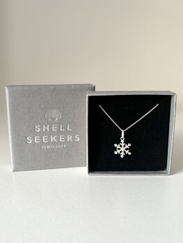 Sterling Silver Snowflake Necklace – Winter Jewellery Gift, 2 of 6