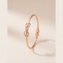 Zircon Infinity Brass Bangle Adjustable Cuff Bracelet, thumbnail 1 of 2