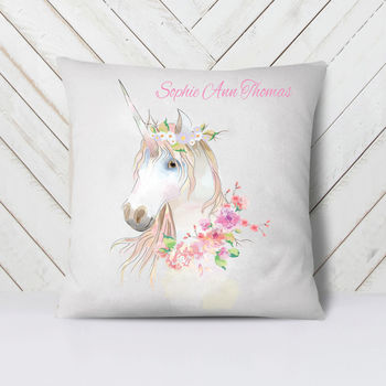 Personalised Girls Unicorn Cushion, 2 of 2