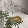 Classic Personalised 'Love is Sweet' Acrylic Sign Clear, A5 Size For Weddings And Events, thumbnail 4 of 6