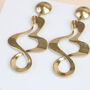 14k Gold Plated Statement Drop Earrings, thumbnail 4 of 5