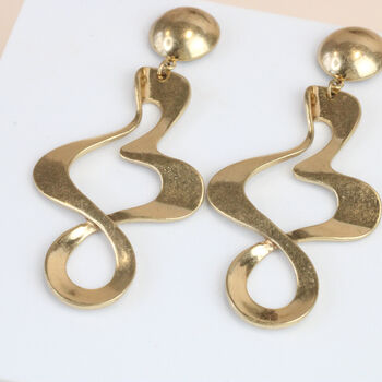 14k Gold Plated Statement Drop Earrings, 4 of 5