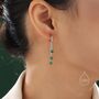Emerald Green Cz Cascade Huggie Hoop Earrings, thumbnail 1 of 11