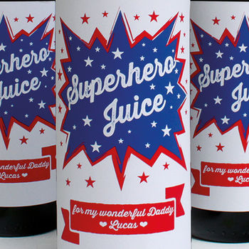 Personalised Daddy Superhero Juice Beer Labels, 4 of 4