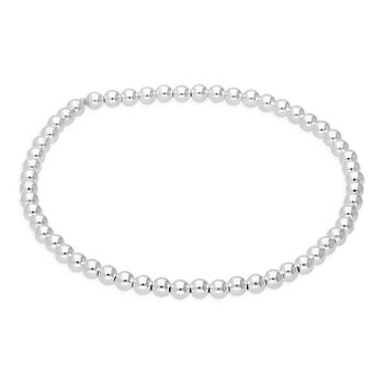 Sterling Silver Stretchy Six Inch 3mm Bead Bracelet, 4 of 5