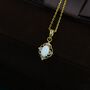 Sterling Silver Vintage Style Tiny Opal Pendant Necklace, thumbnail 2 of 12