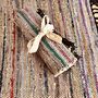 Natural Taupe Beige Handmade Indian Rag Rug Bohemian, thumbnail 2 of 5