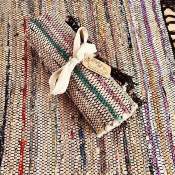 Natural Taupe Beige Handmade Indian Rag Rug Bohemian, 2 of 5
