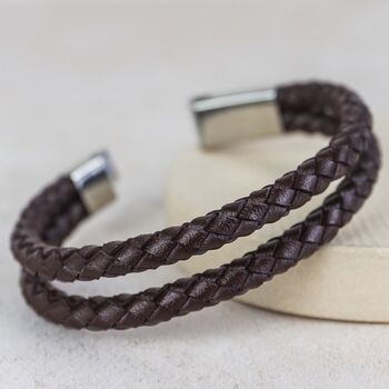 Leather Personalised Men's Bracelet, 4 of 12