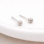 Sterling Silver Grey Freshwater Pearl Micro Stud Earrings – 3mm, thumbnail 2 of 4