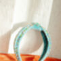 Teal Sprinkle Beaded Twist Knot Headband, thumbnail 5 of 5