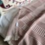 Hestia Modern, Striped Cotton Blanket Pink Terracotta, thumbnail 2 of 12