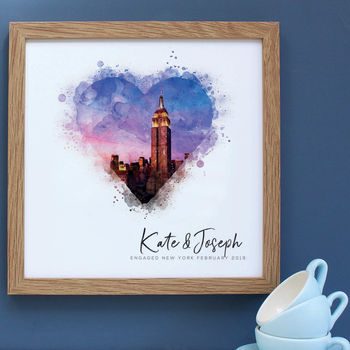 Personalised Watercolour Engagement Framed Print, 3 of 7