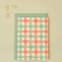 Gold Foiled Peace And Love Gingham Christmas Card, thumbnail 4 of 6