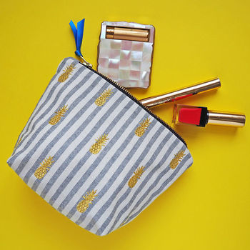 Embroidered Pineapple Cotton Make Up Bag, 2 of 8