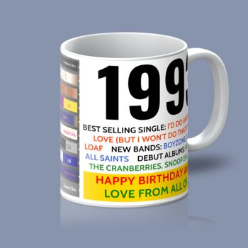 Personalised 30th Birthday Gift Mug Of 1994 Music, 6 of 6