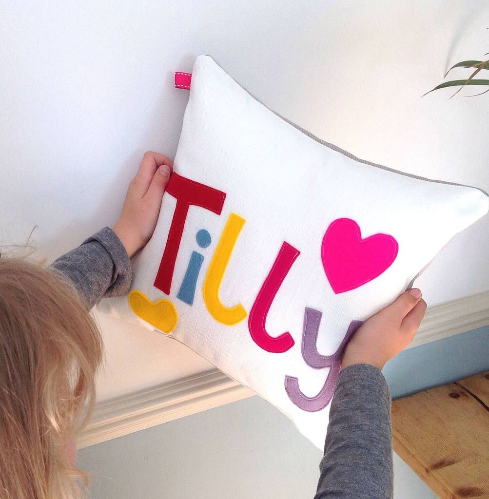 Personalised Name Handmade Cushion By The Accidental Stitcher