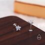 Tiny Opal Blue Cz Flower Stud Earrings, thumbnail 6 of 12