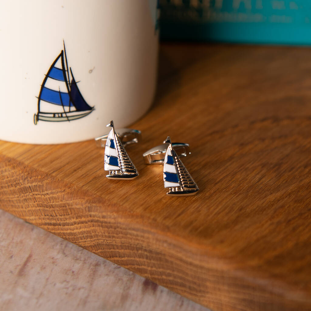 Personalised Engravable Sailing Yacht Cufflinks, 1 of 6