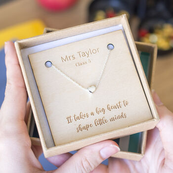Personalised Teacher 'It Takes A Big Heart' Necklace, 2 of 9