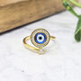 Evil Eye Fidget Spinner Friendship Gold Plated Ring, thumbnail 1 of 4