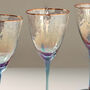 G Decor Set Of Four Grey Hammered Wine Glasses, thumbnail 2 of 3