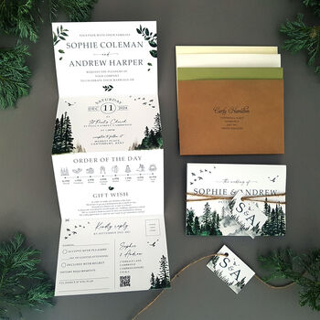 Woodland Wedding Invitations Sample Forest Ferns, 2 of 10