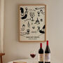 Dinner Party Etiquette Illustrated Wine Print, thumbnail 8 of 9